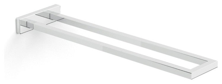 Stylish Rectangular Chrome Towel Bar With Two Rails