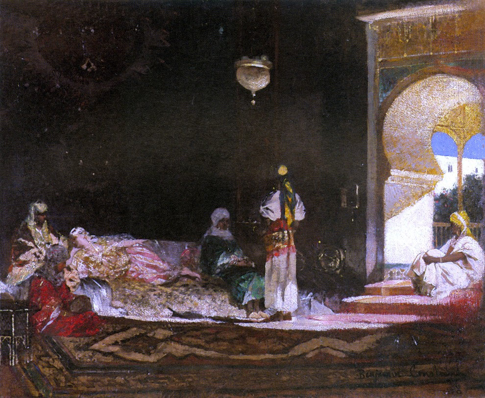 Jean-Joseph Benjamin Constant Scene de Harem, Gallery Wrapped Canvas, 20"x25"