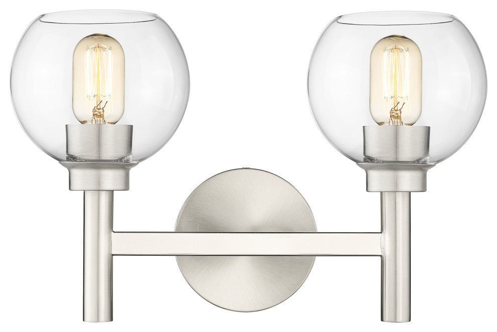 Sutton 2 Light Vanity Lighting, Brushed Nickel
