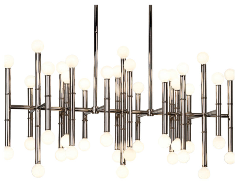 Meurice Rectangle Chandelier, Polished Nickel