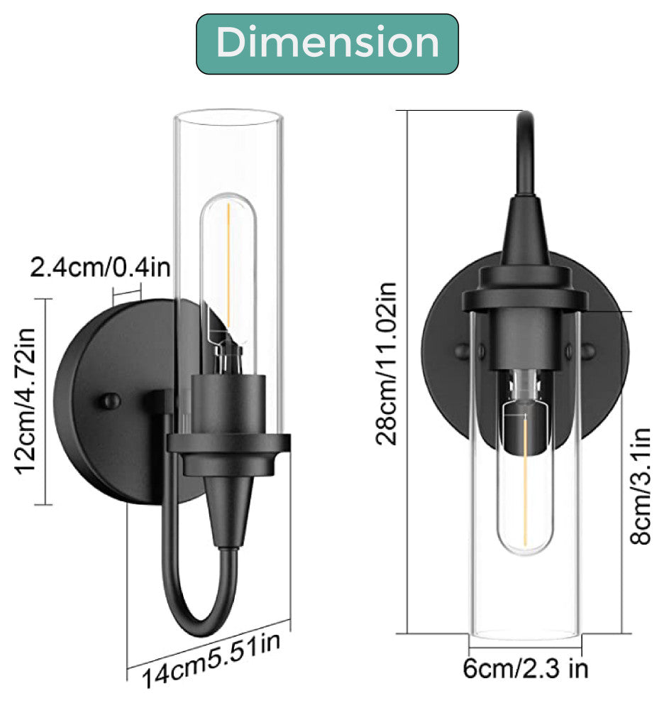 2 light wall lighting Metal matte black decor Modern uplights indoor