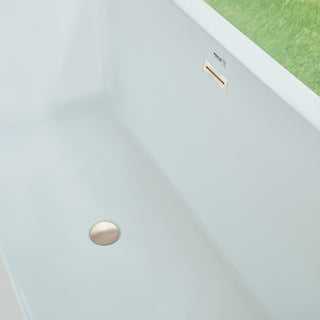 Freestanding Acrylic Bathtub, White/Brushed Nickel, L, 67"