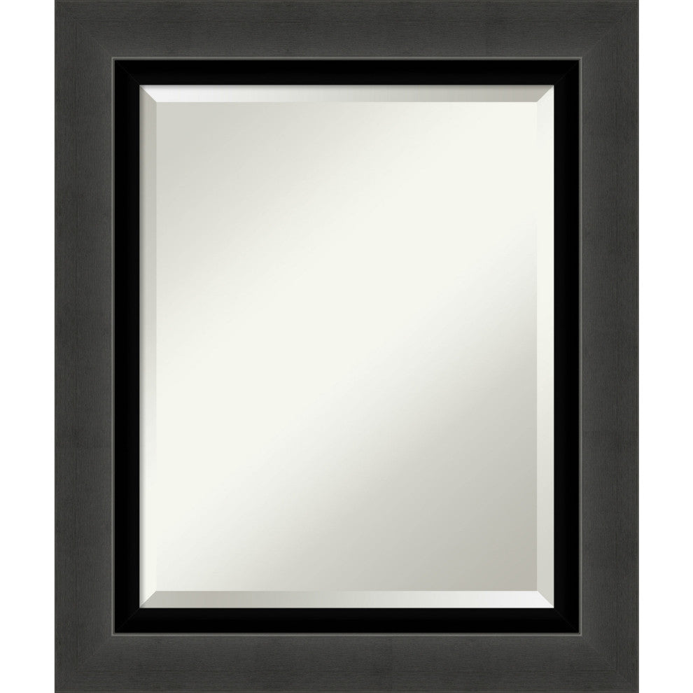 Tuxedo Black Beveled Bathroom Wall Mirror - 21 x 25 in.
