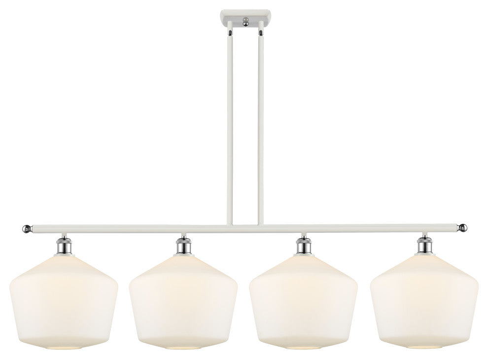 Innovations 516-4I-WPC-G651-12-LED 4-Light Island Light, White, Polished Chrome