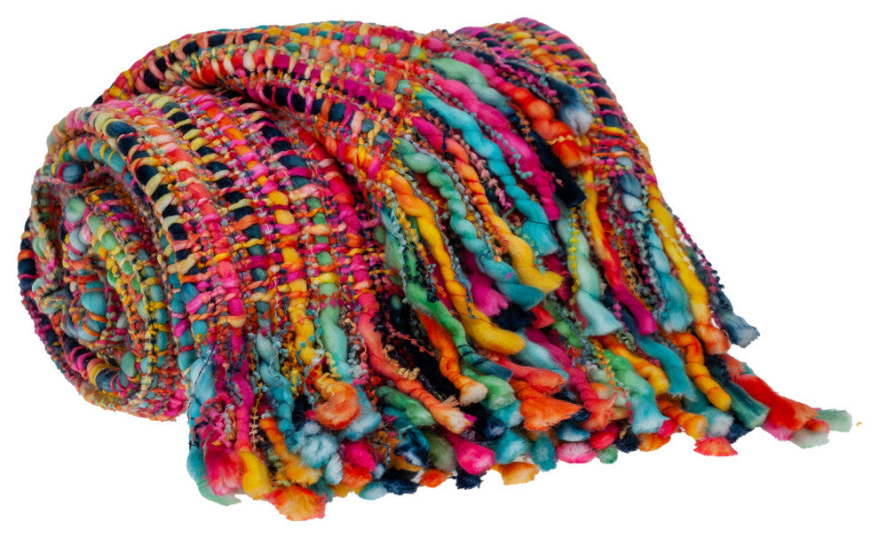 Parkland Collection Transitional Multi 53 x 60 HANDLOOM Throw Blanket