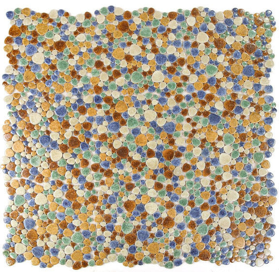 Mosaic Porcelain Tile Mancala Pebble Series - Coral - Floor Wall Tile