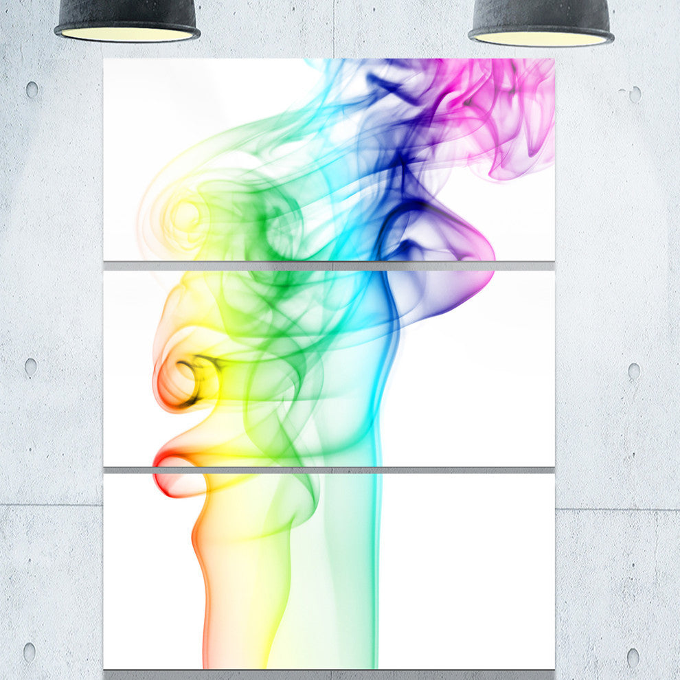 "Wave Light Art" Digital Metal Wall Art, 3 Panels, 28"x36"