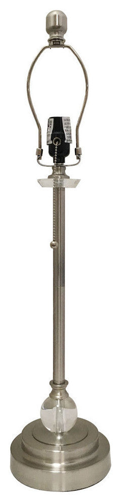 28" Crystal Lamp With Mosaic Stained Glass Shade, Brushed Nickel, Set of 2