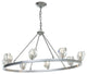 Gatsby 8-Light Chandelier, Sterling Finish, Crystal Accents