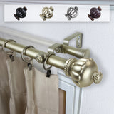 Bran 1" Double Curtain Rod, Light Gold, 120-170"