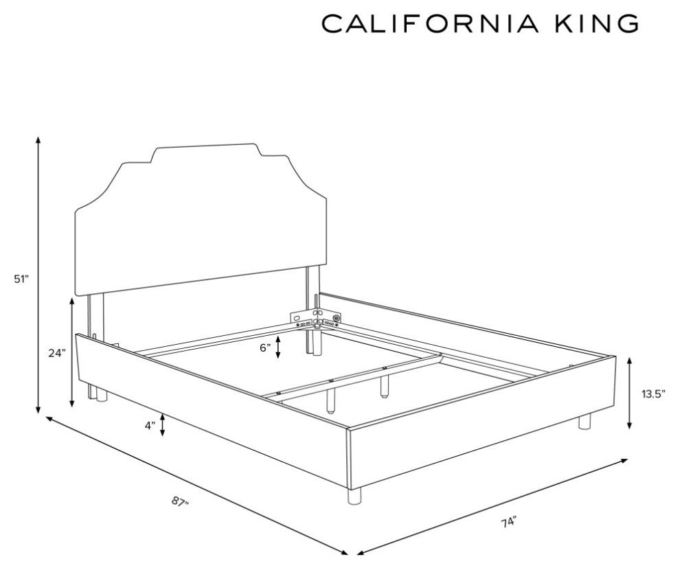 California King Bed, Zuma Charcoal