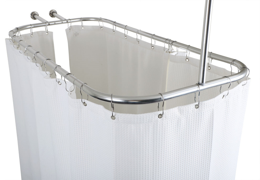 Utopia Alley Waffle Weave Shower Curtain With 36 Hooks Set, 180 x 70 inch , White