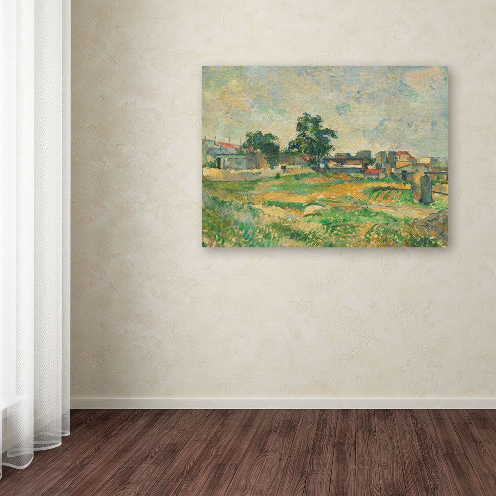 'Landscape Near Paris, 1876' Canvas Art by Paul Cezanne