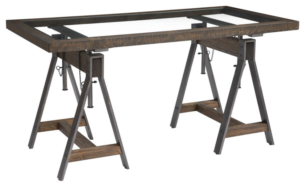 Modus Medici Adjustable Desk in Charcoal Brown
