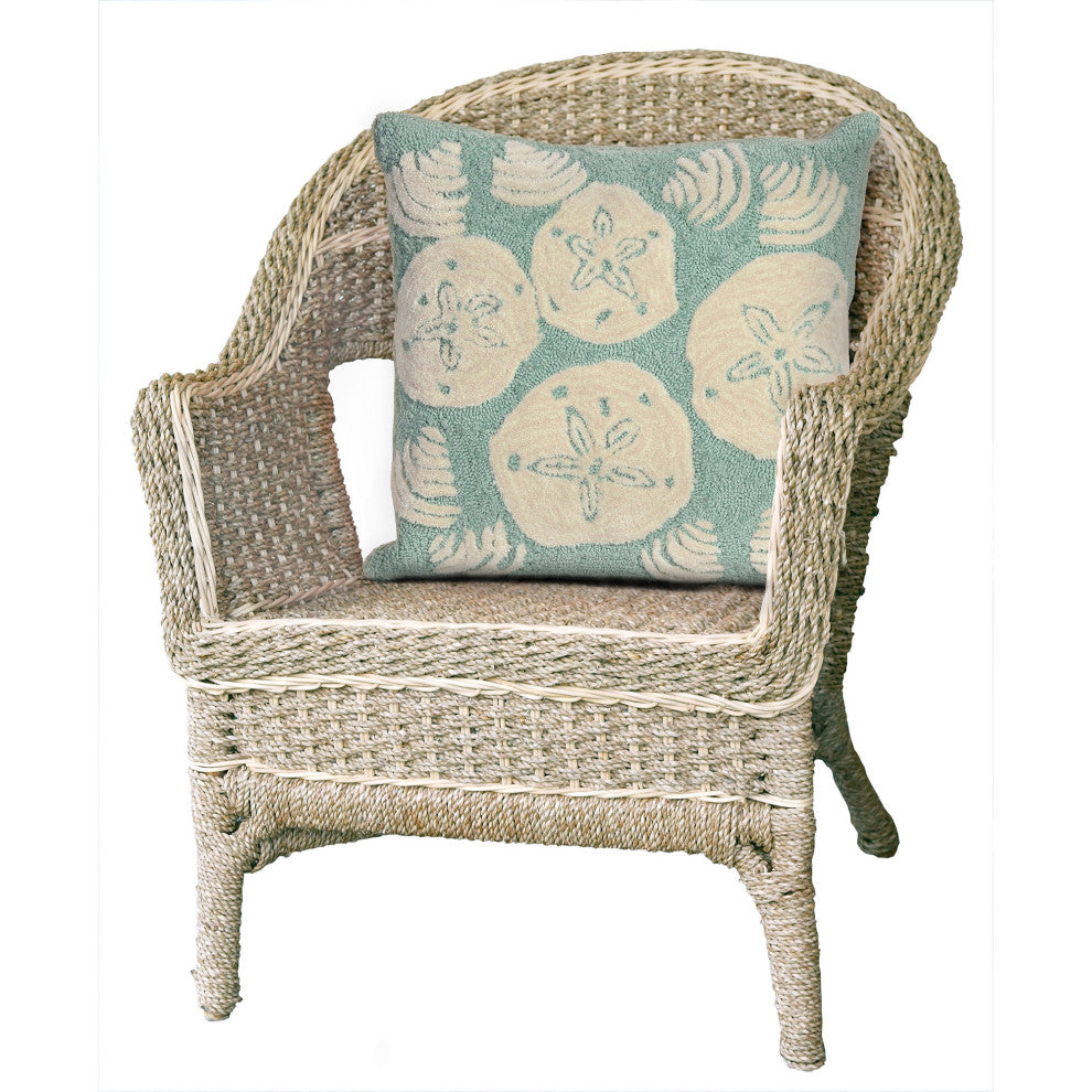 Frontporch Shell Toss Pillow, Aqua, 18"x18"