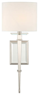 Clifton 1 Light Sconce in Polished Nickel with Optical Glass Elements Crystal