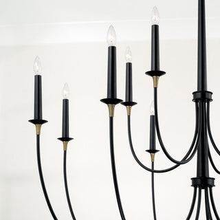 Capital Lighting 445601 Amara 12 Light 54"W Taper Candle - Matte Black with