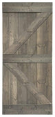 Stained Solid Pine Wood Sliding Barn Door, Weather Gray, 38"x84", K Series