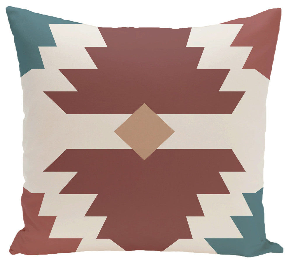 Mesa Geometric Print Pillow, Orange, 20"x20"