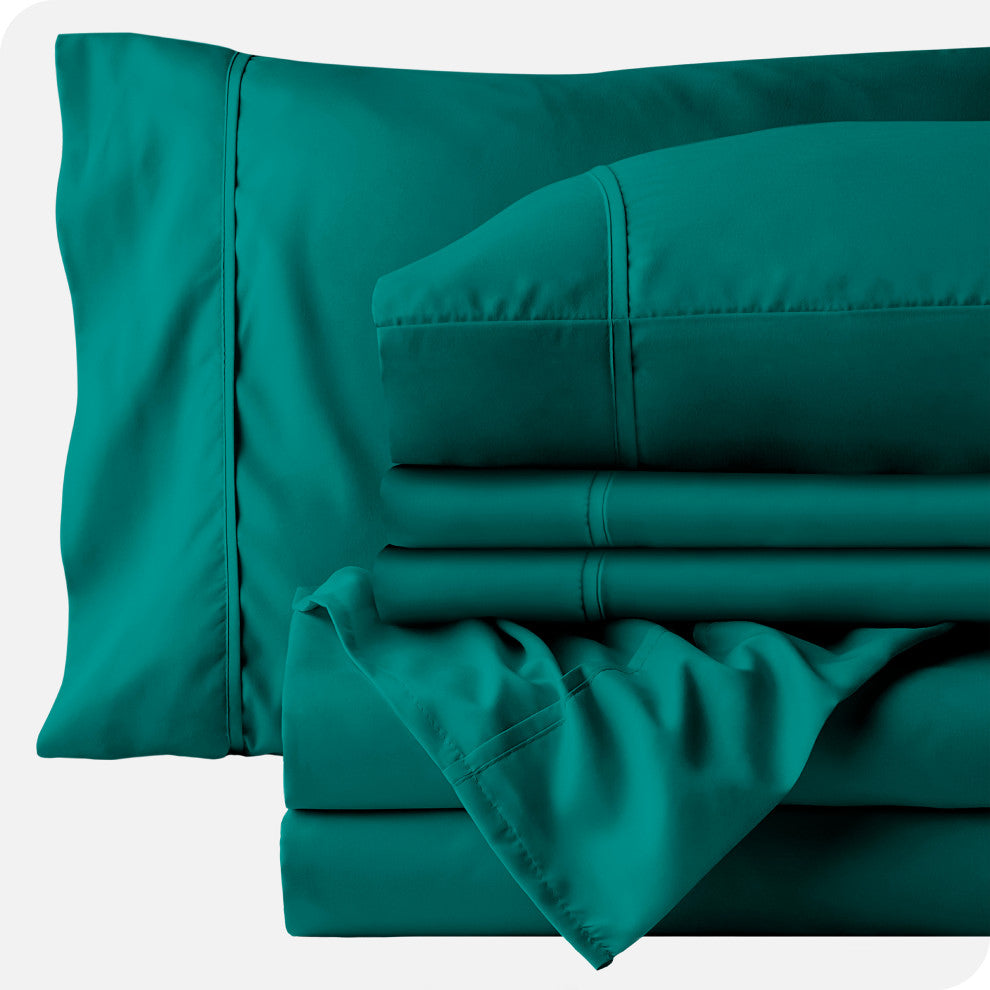 Bare Home 6-Piece Microfiber Sheet Set, Emerald, Full
