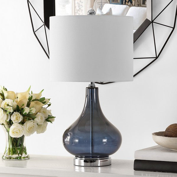 Safavieh Brooks Glass Table Lamp Blue