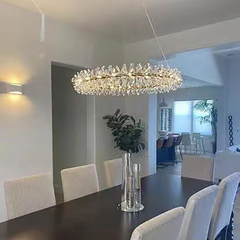 Snowflake Crystal Chandelier Round Contemporary Modern Ceiling Light Fixtures