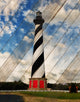 Cape Hatteras Lighthouse Landscape Photo Faux Wood Panels Canvas Prints, 24" X 36"