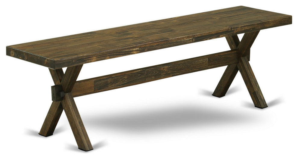 X-Style 15X60 In Dining Bench, Distressed Jacobean 418 Leg, Top Finish