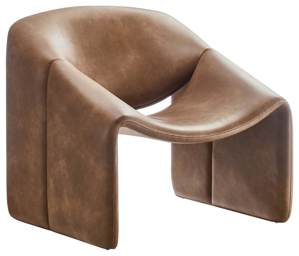 Vivi Vegan Leather Accent Chair - Brown