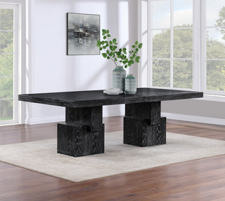 Anzio Oak Veneer Dining Table, Black