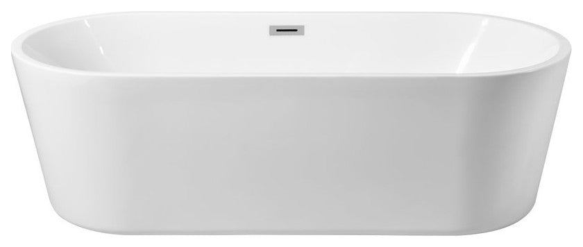 Owen 65" Soaking Roll Top Bathtub, Glossy White