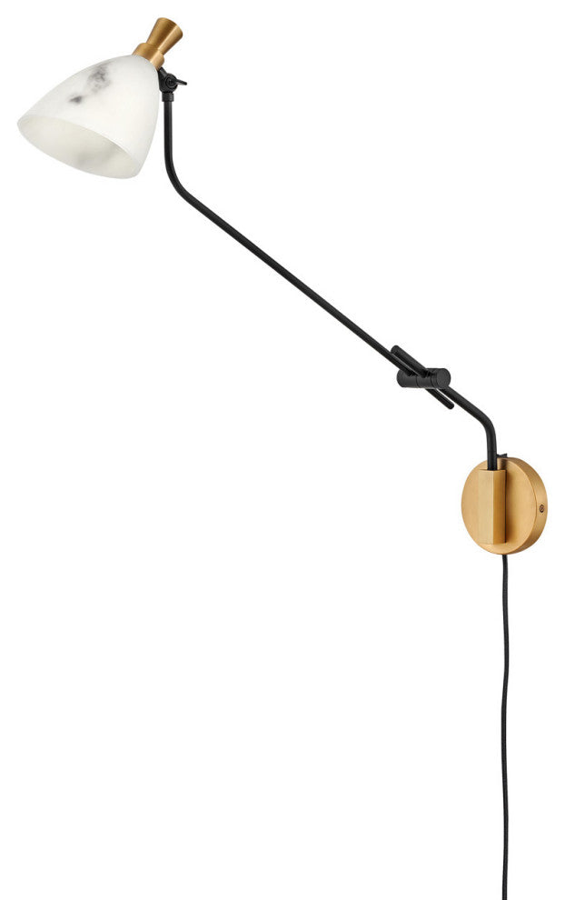 Hinkley Sinclair Large Swing Arm Single Light Sconce, Heritage Brass