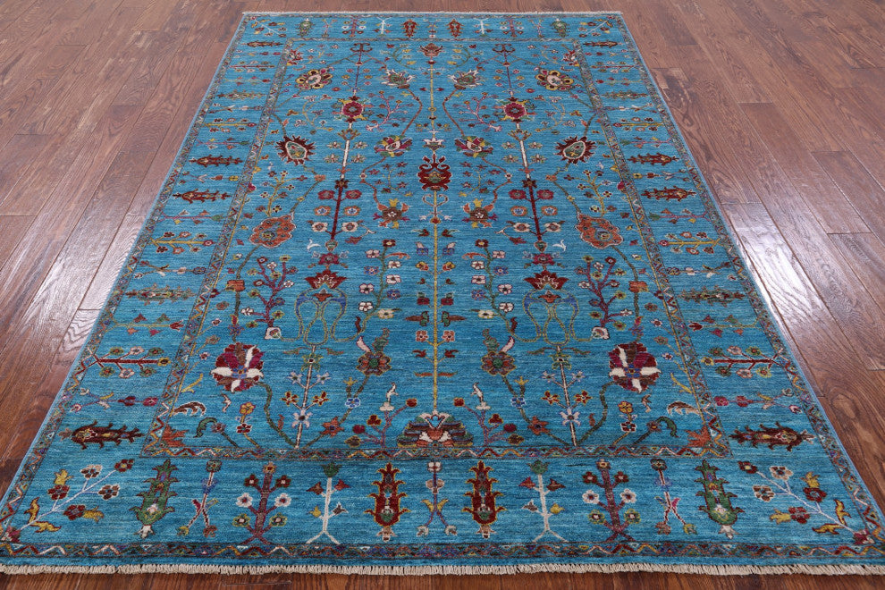 5' 7" X 8' 2" Persian Tabriz Hand Knotted Wool Rug Q8250