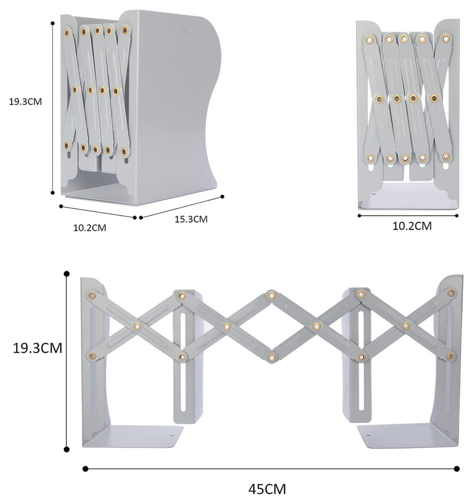 Left Bookend Adjustable Metal Bookends for Heavy Books