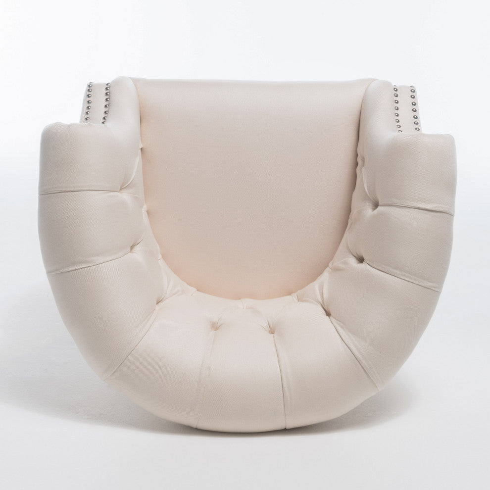 GDF Studio Akula High Back Club Chair, Beige Fabric