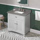 Savino Modern 36" Grey Single Sink Vanity, Boulder Cultured Marble Vanity Top