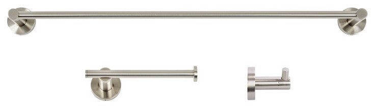 Italia Venezia Series 3 Piece Bathroom Accessory Set, Brushed Nickel