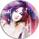 Woman With Wreath, Portrait Contemporary Disc Metal Artwork, 36"
