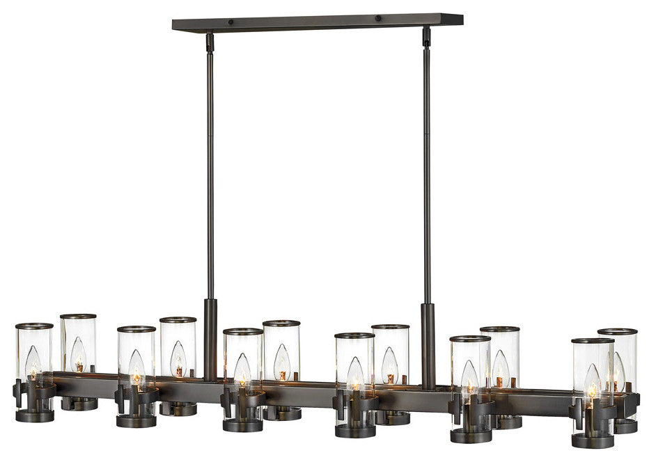 Hinkley Reeve Medium Twelve Light Linear, Black Oxide