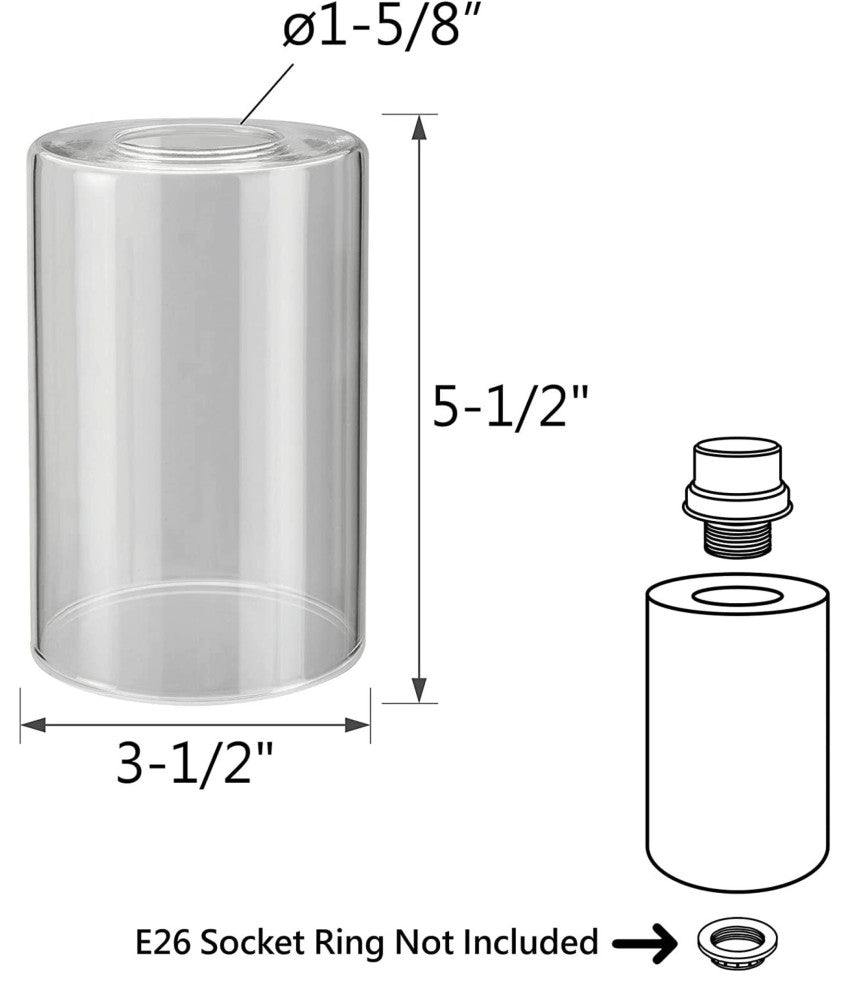 23616-01 Replacement Clear Vanity Glass Shade