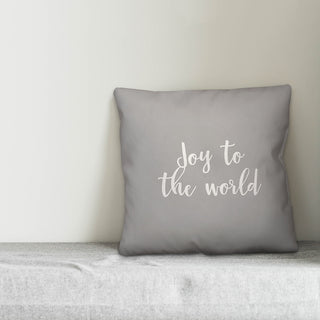 Joyeux Noel, Gray 18x18 Throw Pillow Cover