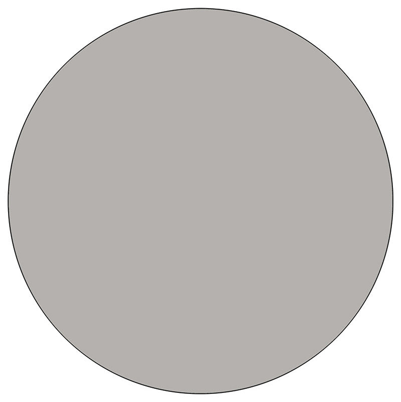 Mobile 48'' Round Grey HP Laminate Activity Table - Height Adjustable Short Legs