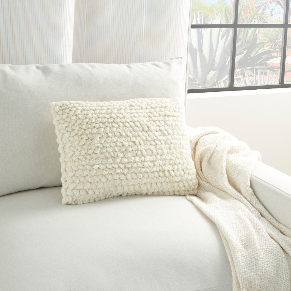 Mina Victory DC142 Throw Pillow, Ivory, 14" x 20"