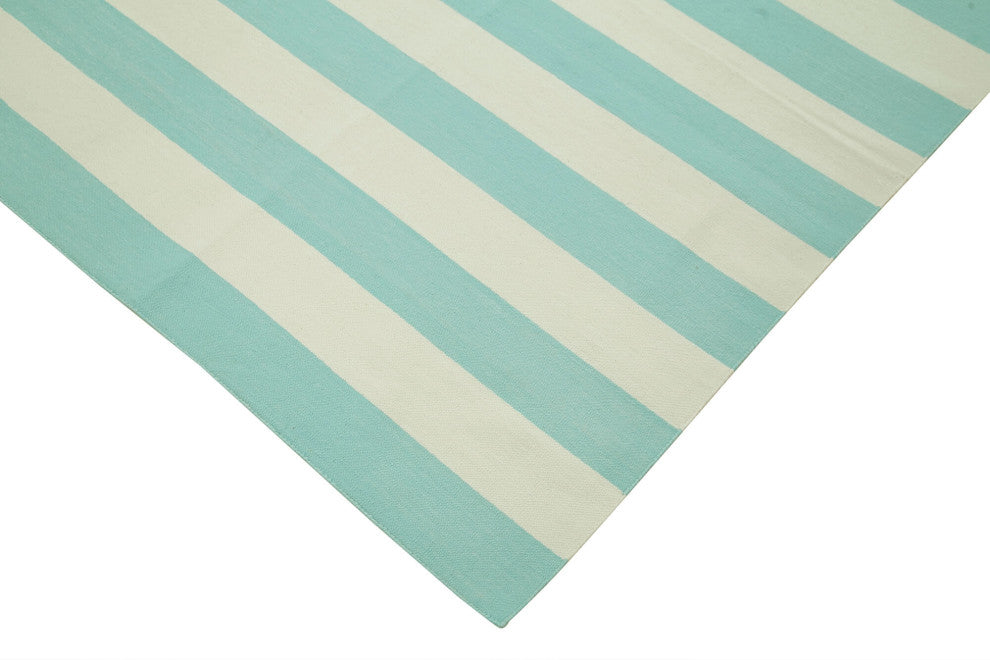 Rug N Carpet - Handmade Wool 7' 10'' x 10' 1'' Flatweave Dhurrie Kilim Rug