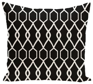 Charleston Geometric Print Pillow, Raven, 18"x18"