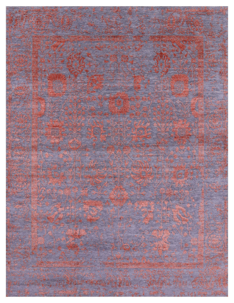 8' 0" X 10' 1" Wool & Silk Persian Hand Knotted Rug - Q15758