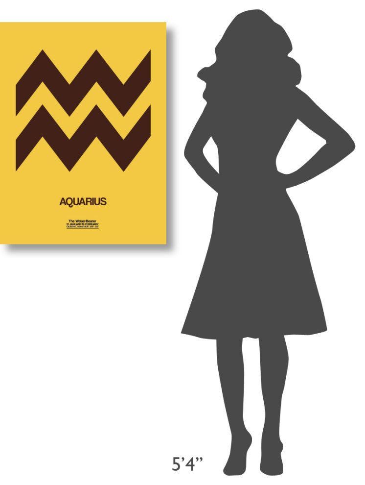 "Aquarius Zodiac Sign Brown" Fine Art Print