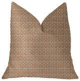 Uptown Orange and Ivory Luxury Throw Pillow, 18"x18"