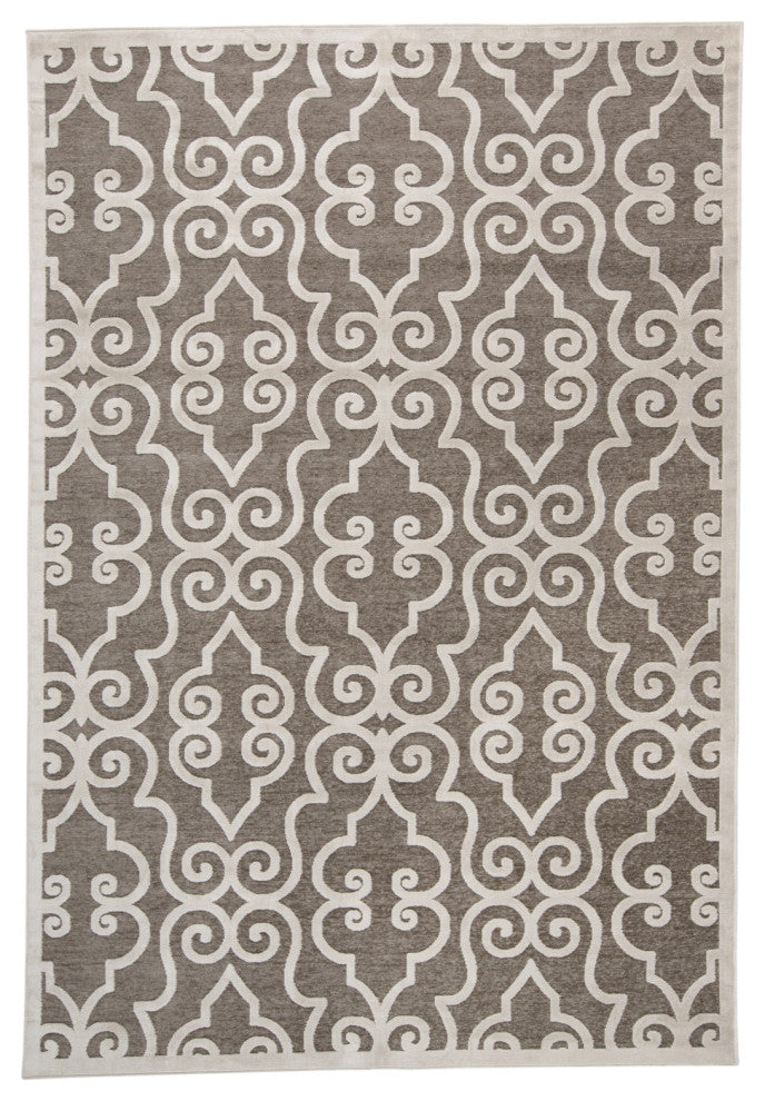 Weave & Wander Soho Zam Soft Chenille Rug, Gray/Ivory, 5'3"x7'6"