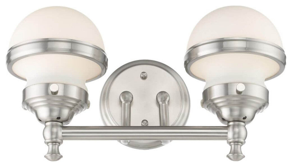 Livex Oldwick 2 Light 15" Bath Lighting, Brushed Nickel